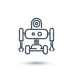 Robotics line icon, robot pictogram isolated on white, vector illustration