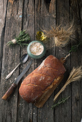 Ciabatta bread, rye, and rosemary