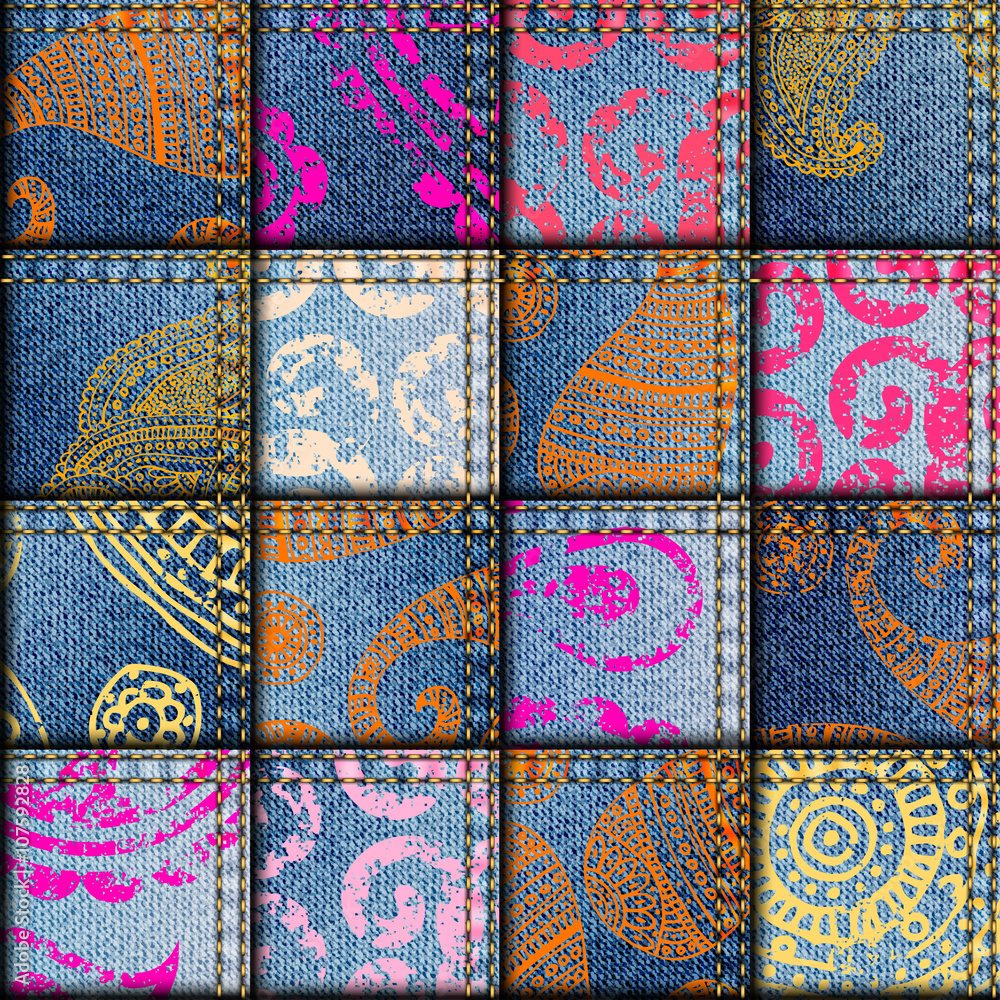 Poster patchwork in indian style.