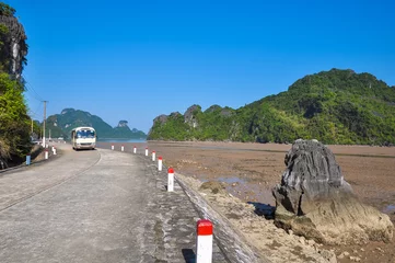 Bus goes from the pier depth Cat Ba Island © alsem