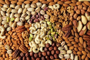 Varieties of nuts.