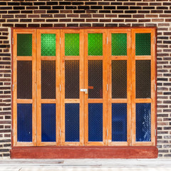 Colorful glass door