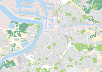 Obraz premium wektorowa mapa miasta Antwerpii, Belgia