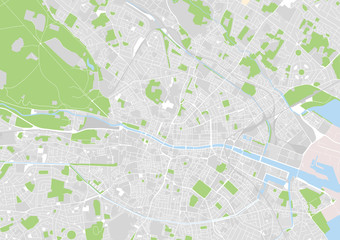 Naklejka premium wektorowa mapa miasta Dublin, Irlandia