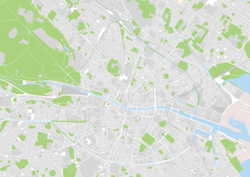 vector city map of Dublin, Ireland