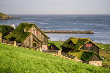 Village of Kirkjubour, Faroe Islands, Denmark