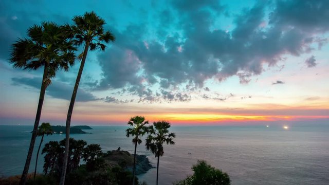 prompthet cape observation deck sunset panorama 4k time lapse thailand

