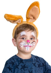 boy child face painted easter bunny © Niels