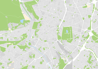 Naklejka premium wektorowa mapa miasta Madrytu, Hiszpania