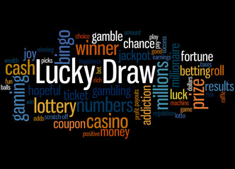 Lucky Draw, word cloud concept