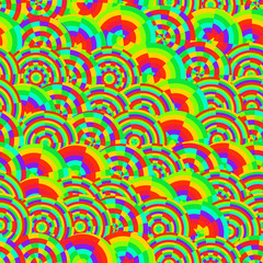 Fototapeta na wymiar abstract vector rainbow colored circles seamless pattern