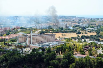 Obraz premium Aerial view from Christo Rei statue