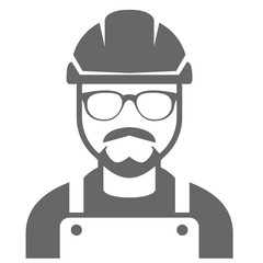 Builder in hard hat and glasses - foreman icon