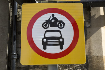 Car and Moterbike Traffic Sign