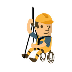 Fototapeta premium construction worker in safety protective equipment, health and safety, safety first, vector illustrator