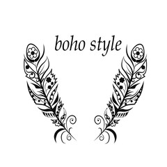 Feathers in boho style