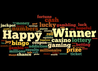 Fototapeta premium Happy Winner, word cloud concept 8