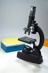 The microscope on a white background.