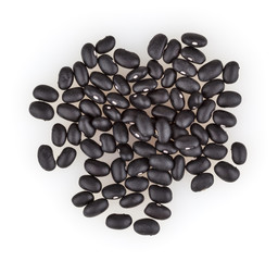 Black beans isolated on white background