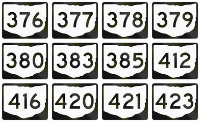 Collection of Ohio Route shields used in the United States