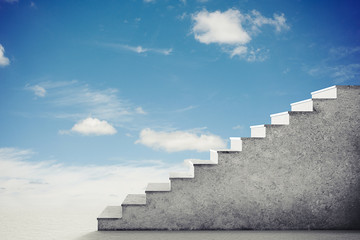 Concrete stairs in the sky