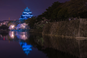 夜の広島城