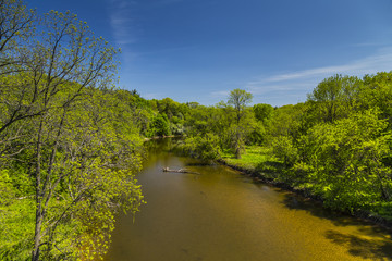 Creek running through Bronte, Oakville Ontario Canada