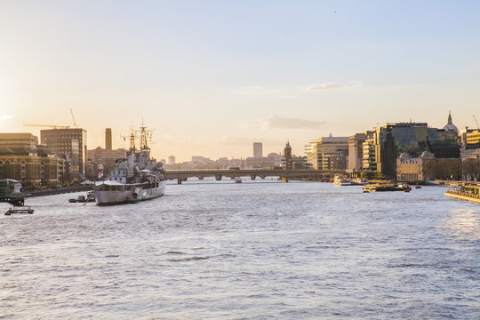 England London the river Thames at sunset
