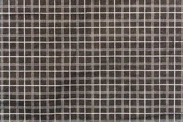 plaid cotton black fabric with white and gray stripes