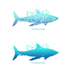 Save the planet + blue shark