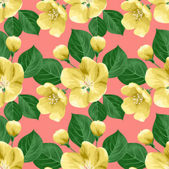 Apple blossoms seamless pattern