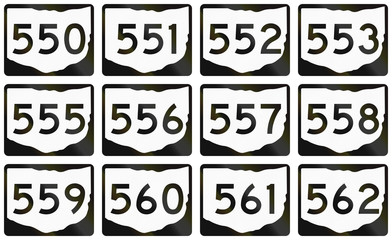 Collection of Ohio Route shields used in the United States