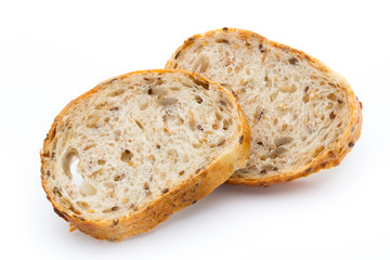 Loaf of bread isolated on white.
