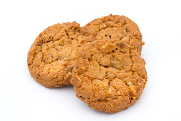 Oatmeal cookies with isolated background.