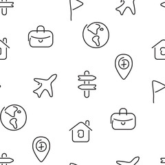 Travel trip seamless pattern