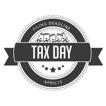 
Tax day badge icon stamp.