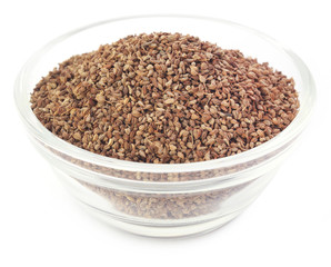 Ajwain seeds in a glass bowl