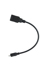 Micro USB to USB male Adapting Cable (OTG) on isolated white background.