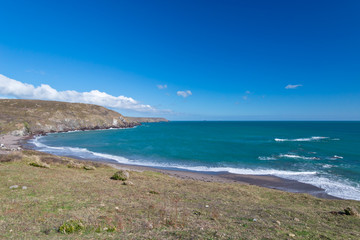 Obraz premium The rugged beach at Kennack Sands on the Lizard Peninsula Cornwall England UK