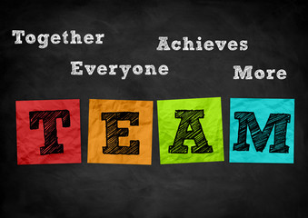 Teamwork - chalkboard illustration