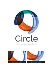 Circle logo. Transparent overlapping swirl shapes. Modern clean business icon