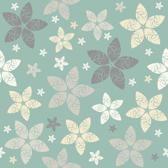 Abstract pattern with decorative flowers