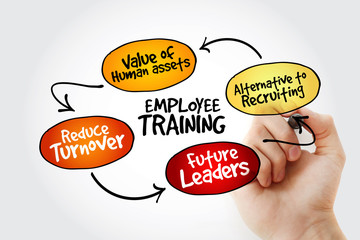 Hand writing Employee training with marker, business concept strategy mind map