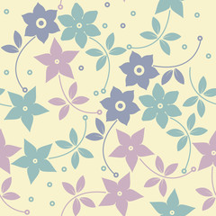 Decorative pattern with stylish flowers