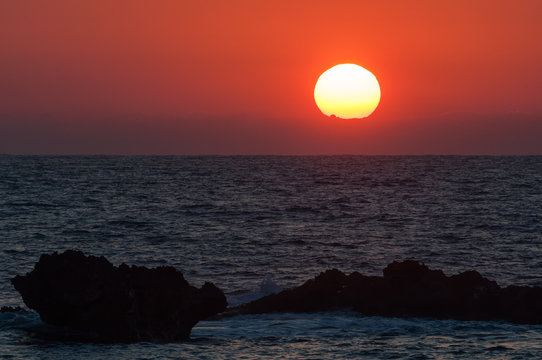 sunset at the Mediterranean sea