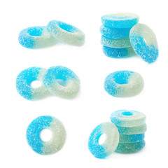 Torus shaped gelatin candy isolated