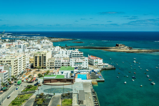 Cityscape of Arrecife, the capital city of Lanzarote island, Spain