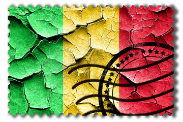Grunge Mali flag with some cracks and vintage look