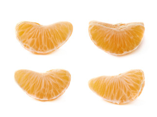 Single tangerine slice isolated