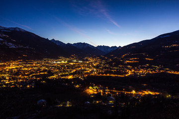 Città di Aosta al tramonto